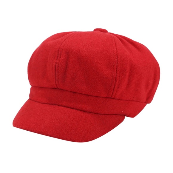 Red Raspberry Newsboy Hat - Picture 2 of 9